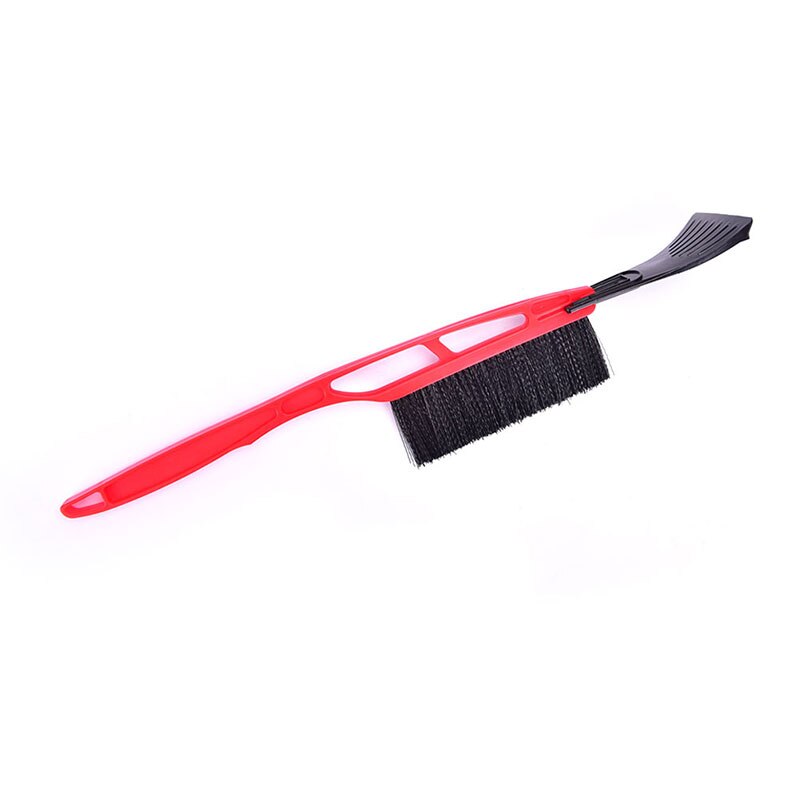 1Pc Plastic + Nylon Blue/Red 2-in-1 Car Ice Scraper Snow Remover Shovel Brush Windshield Scraping Tool: Red