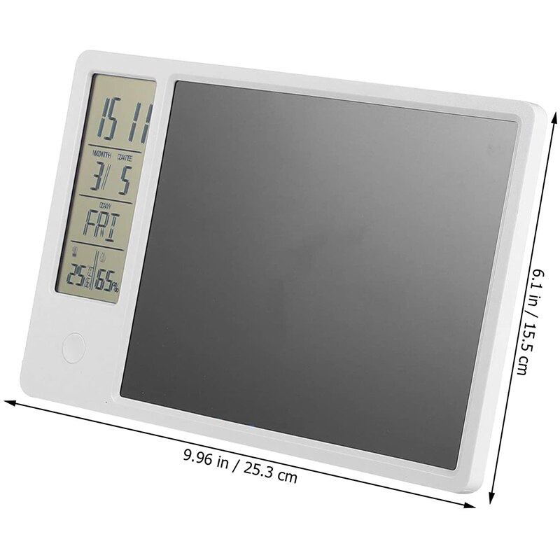 9.5 Inch Electronic Digital Clock Calendar LCD Writing Tablets Doodle Drawing Pad Board with Thermometer and Hygrometer for Kids