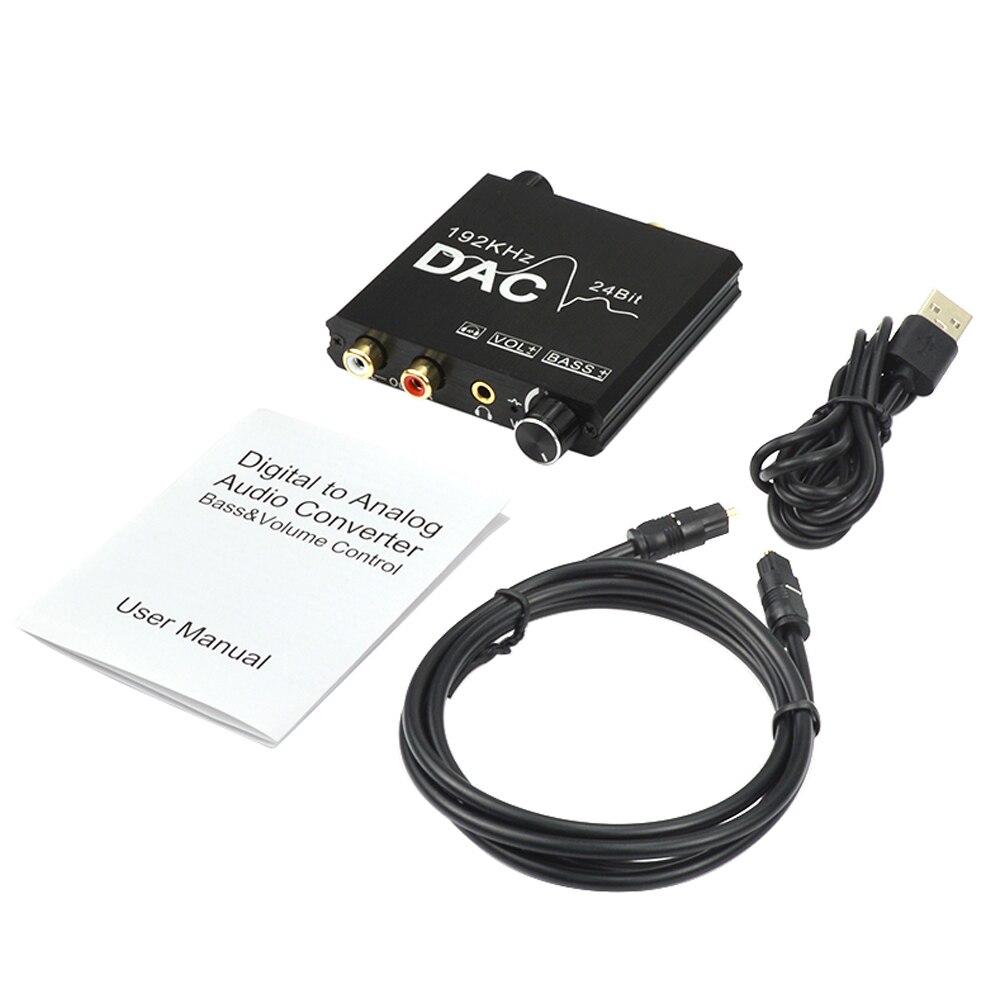 Digitale Audio Analoog Converter Stereo Extractor Dac Versterker Optische Spdif 192Khz 24Bit Sampling Rate Audio Splitter Adapter