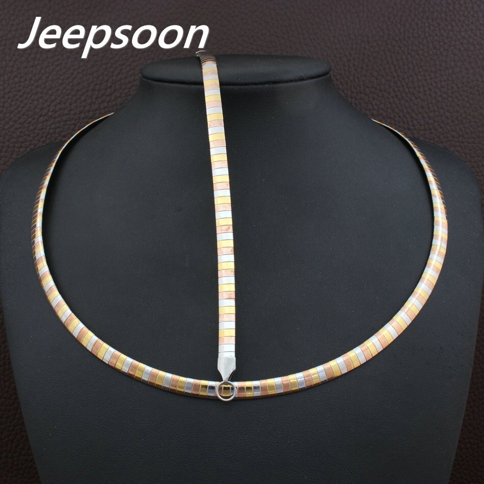 6MM Stainless steel romantic silver &amp; gold color torques Necklaces and bracelets Jewelry Set For Women SFXAGABG