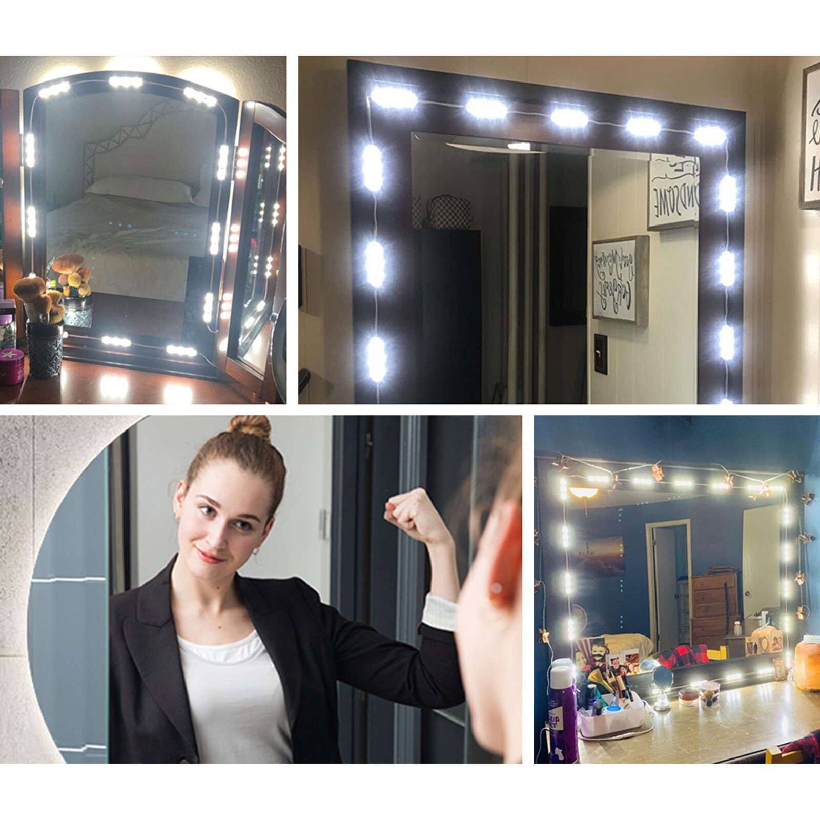 Bande lumineuse LED pour miroir de maquillage, capteur de main, guirlande lumineuse pour coiffeuse, lampe murale, cosmétique