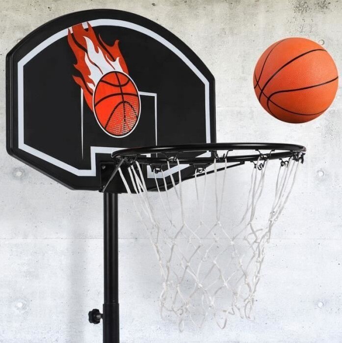 Adjustable Kids Basketball Hoop Stand - Indoor Outdoor Shooting Rack - Steel Pipe, PP Backboard, PE Base - 10KG
