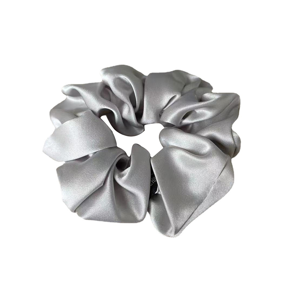 neue 100% Reine Maulbeere die Seide Große Krawatte Haar Seide Einfache Reine Farbe retro Haar Bands Für Frauen Haar Krawatte seil Zubehör Mädchen: Silber