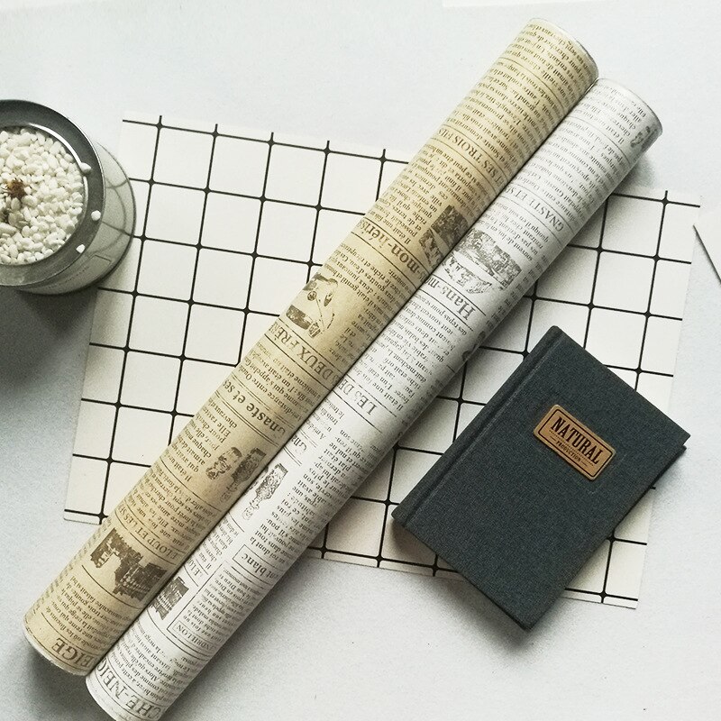 Papel tapiz autoadhesivo DIY Vintage patrón de periódico adhesivo impermeable para pared decoración del hogar papel tapiz de vinilo PVC extraíble