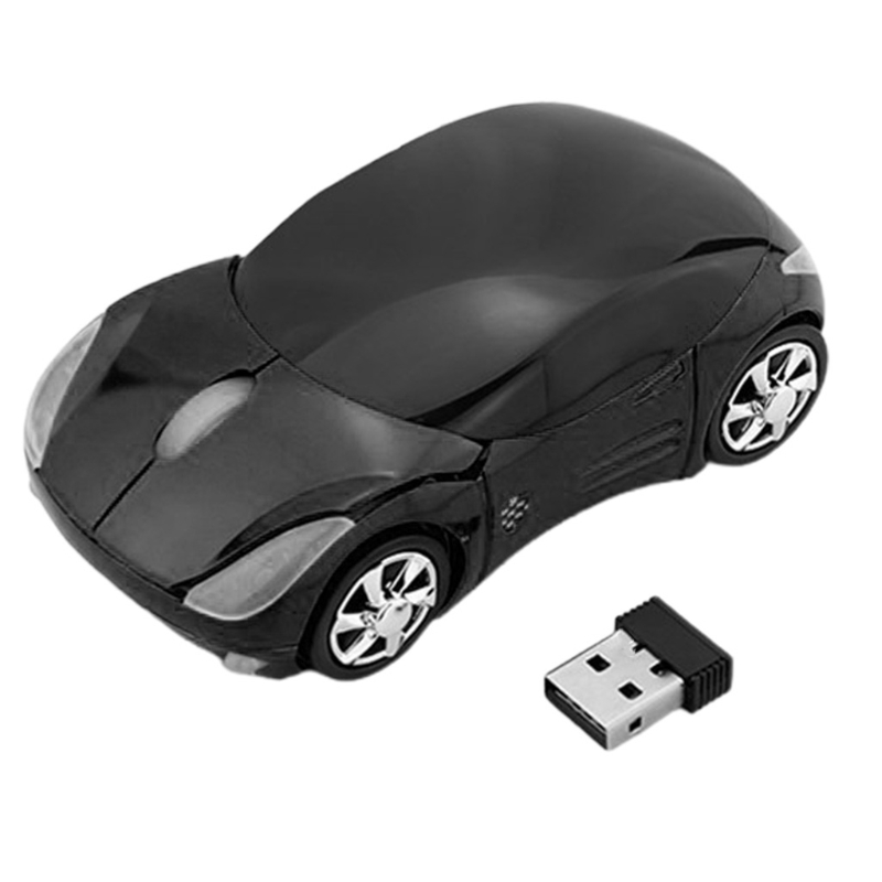 Wiederaufladbare 2 Wireless Gaming Mäuse mit USB Empfänger Bunte Auto Tragbare Maus für Laptop PC Computer R1WC Wholesalse: Black
