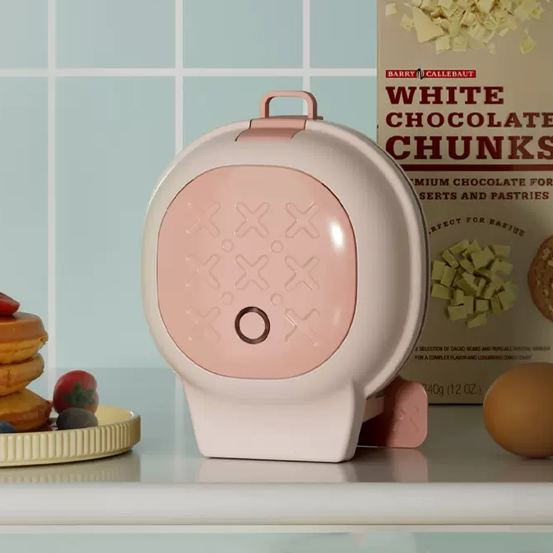 Dmwd mini elektrisk muffinsmaskin dubbelsidig uppvärmning våffeltillverkare smörgåsomelett frukost pannkaka elektrisk bakplåt: Svart