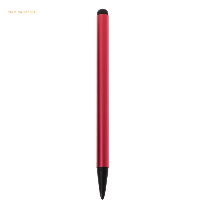 Capacitive Resistive Touch Screen Stylus Pen For Mobile Phone Tablet PC Pocket: Red