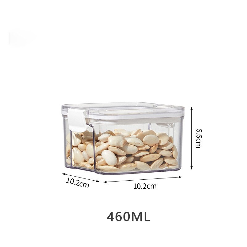 460/700 Small Food Containers Transparent Sealed Storage Box Kitchen Storage Nut Snack Storage Tank Airtight Pantry Organizer: 460ml