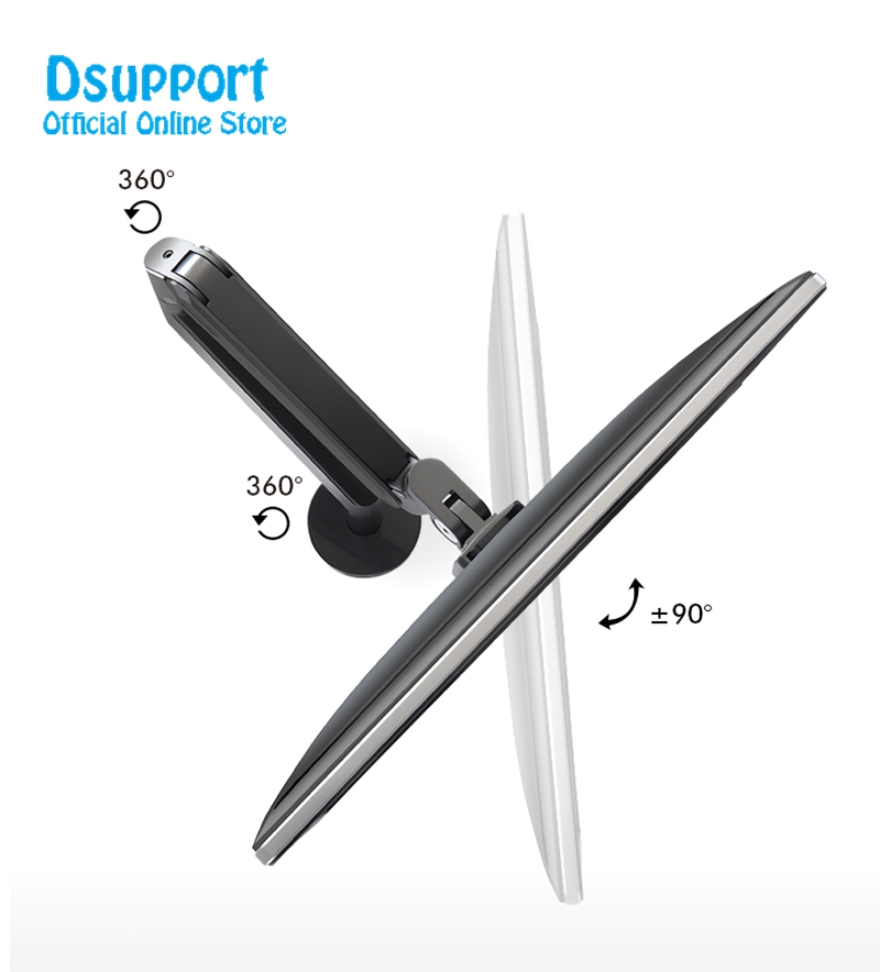 Monitor Holder Desk Stand Height Adjustable Aluminum Single Arm Gas Spring TV Mount Fits Up to 32" LCD Monitor Screen OZ-1