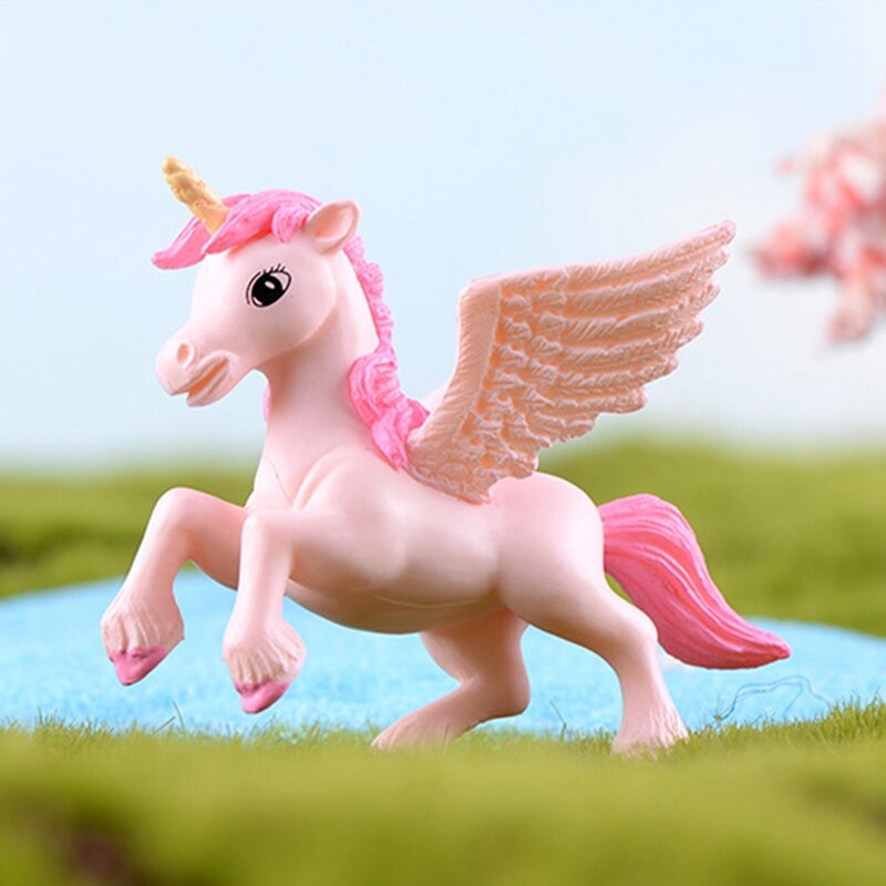1Pc Cute Unicorn Miniatures Figurines Fairy Garden Ornaments Craft Micro Landscape DIY Home Decoration Accessories