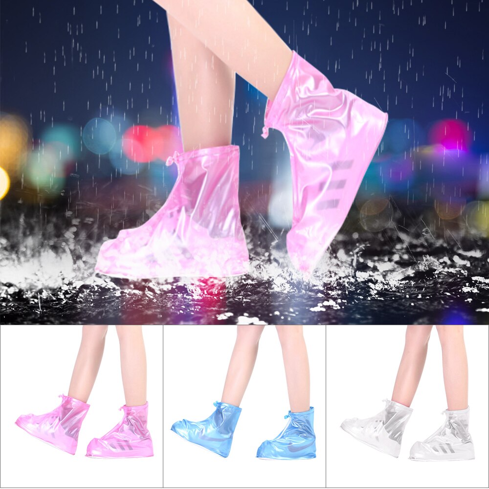 Skridsikker vandtæt regntæt pvc beskyttelse regnsko overtræk mellemrør genanvendeligt regnslag sko støvle til mænd kvinder overtrækssko