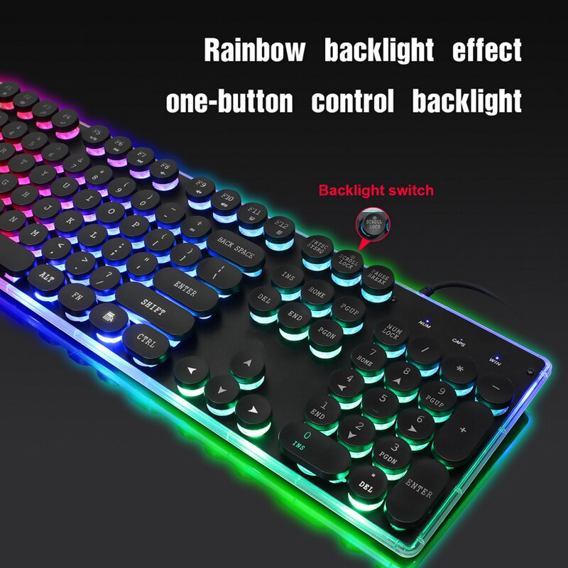 RGB LED Backlight USB Wired Gaming Keyboard & Mouse for Laptop USB Wired Ergonomic Gaming Keyboard Mouse Set Combos