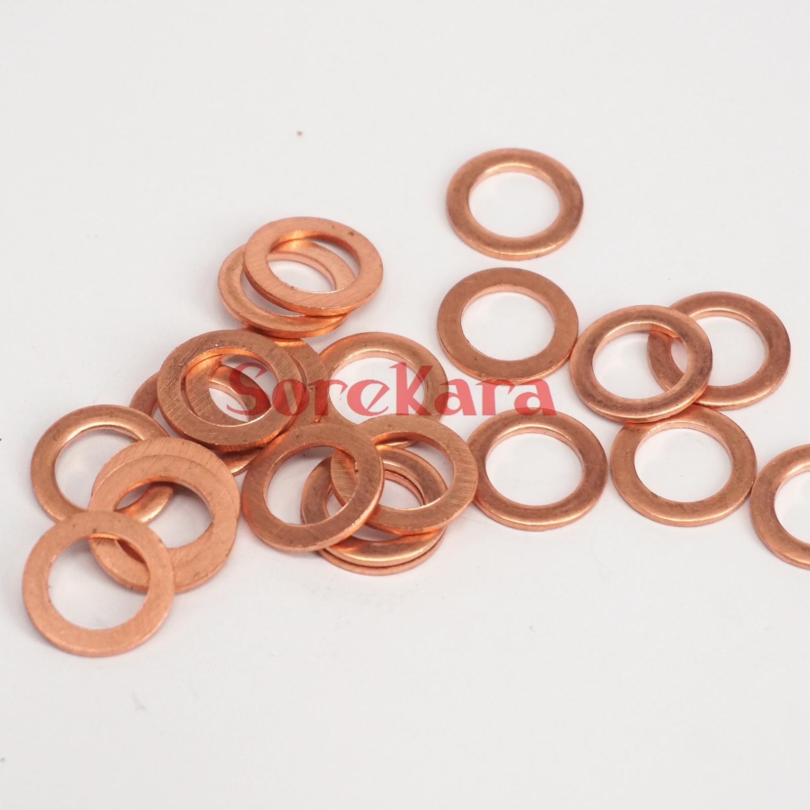  of 50- pack innerdiameter 8/10/12/13/14mm koppar platt packning tätningsring bricka distans för båt
