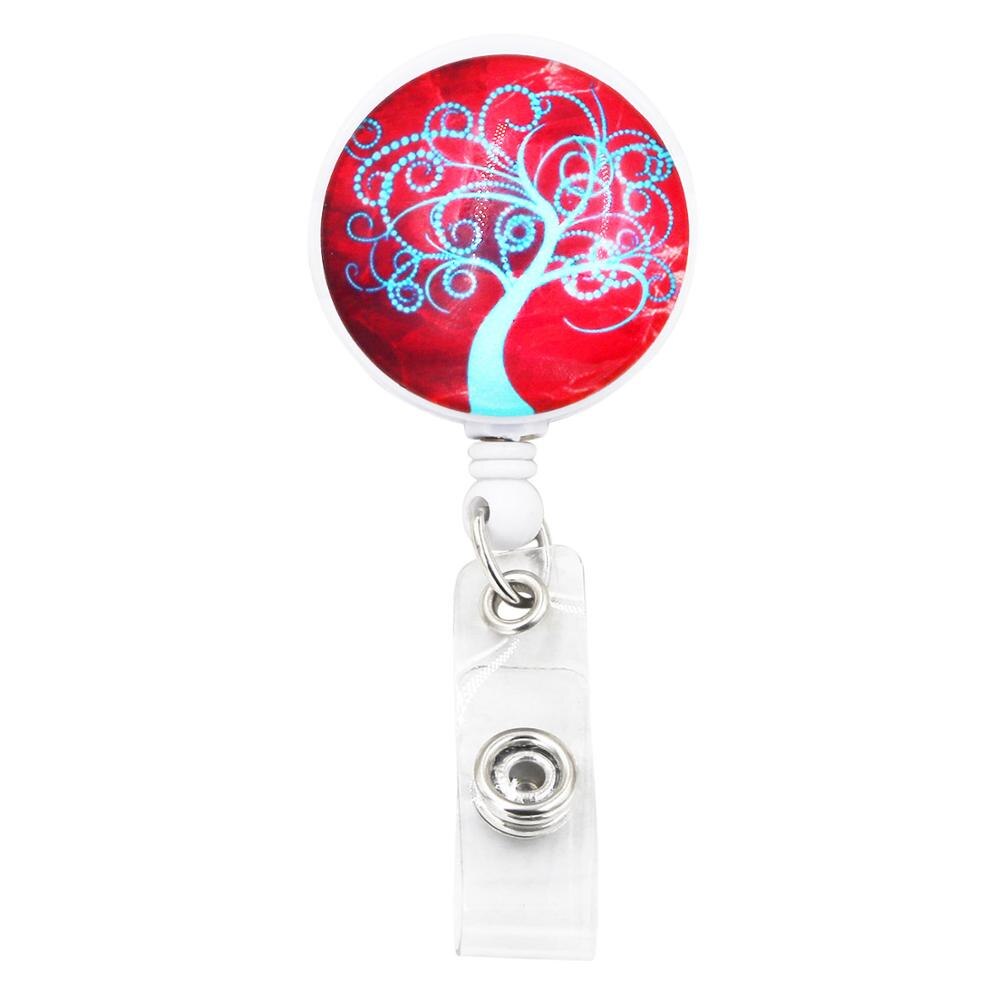 1PC ID Retractable Badge Holder with Alligator Clip Life Tree Retractable Cord ID Badge Reel 24 inch: K90