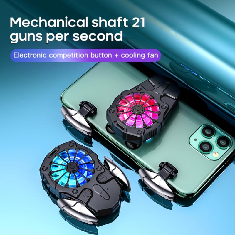 2-In-1 Universal Mobile Phone USB Game Cooler System Cooling Fan Gamepad Holder Stand Radiator For IPhone Tablet Huawei Phone