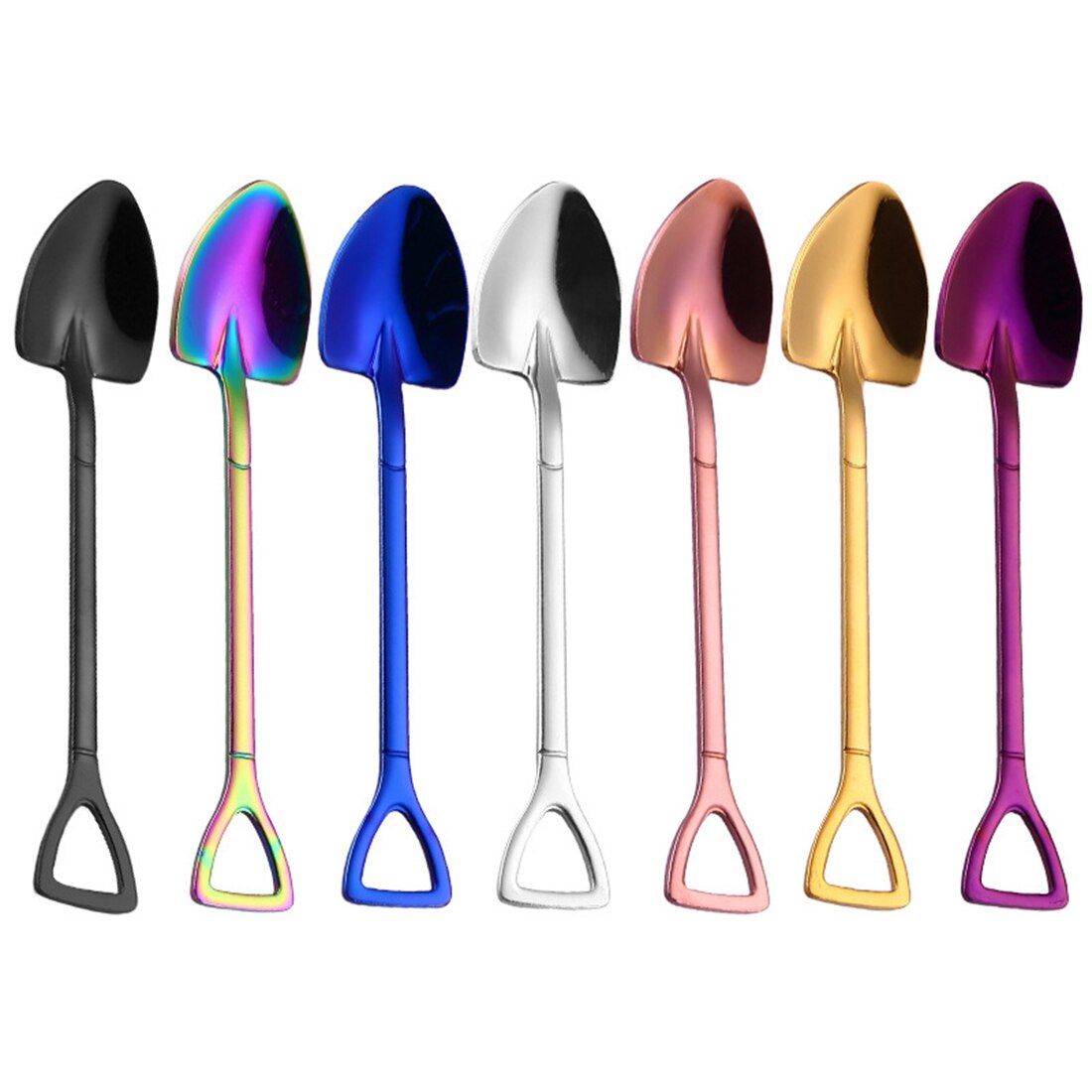 Acero inoxidable 304 de cuchara de Pala pequeña vajilla chapada en oro cuchara de café helado cuchara sopera de miel delicada