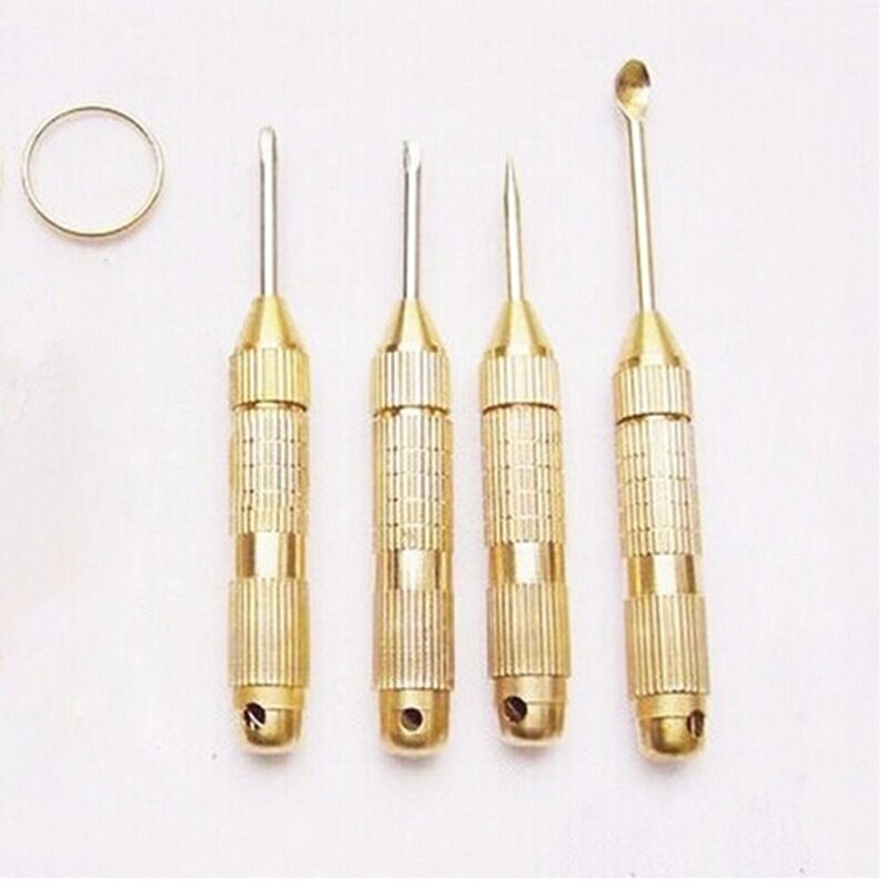 1Pcs Ear Wax Pickers Rvs Earpick Wax Remover Curette Oor Pick Schoner Oor Schoner Lepel Zorg Oor Schoon tool: Goud