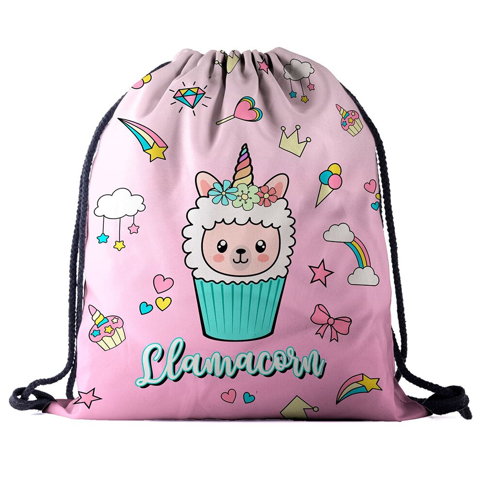 Trekkoord Rugzak Tas 3D Afdrukken Alpaca Vrouwen Mannen Dagelijks Toevallige Mochila Knapzak Feminina Bundel Pocket Touw Zakken Fabriek: bpa700074