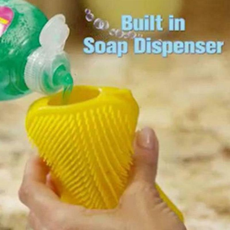 1 Pcs Multifunction Magic 3 In 1 Silicone Sponge Clean Dish Washing Multipurpose Cleaning Scrubber Brush