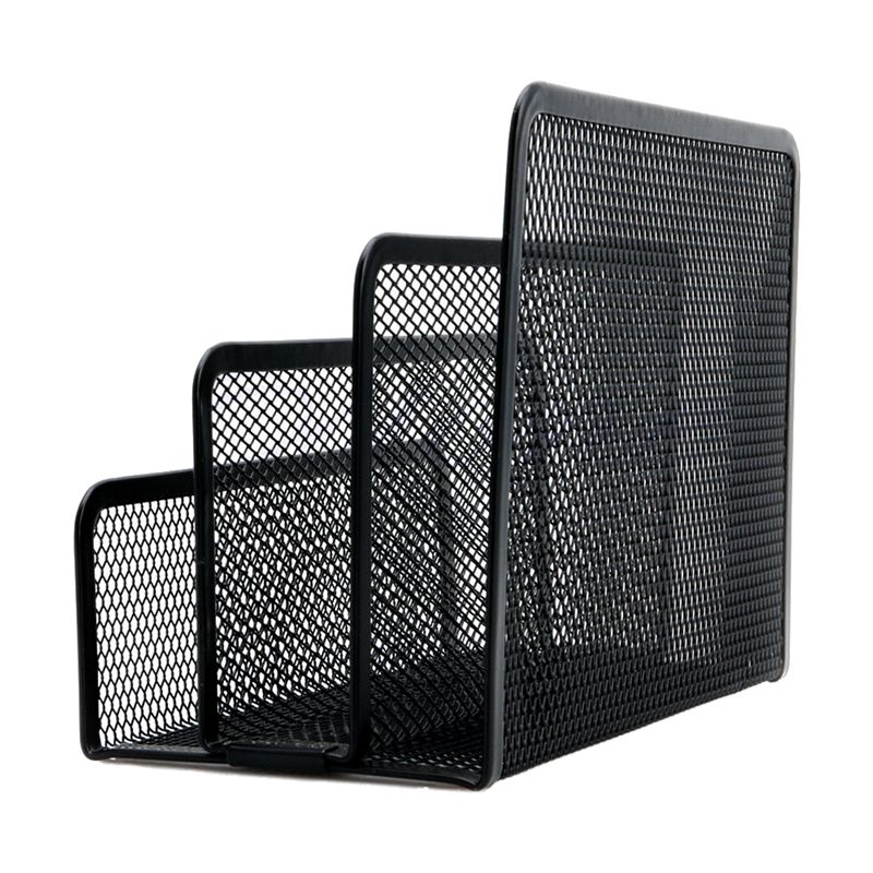 Black Mesh Letter Sorter Mail Document Desk Tray Office File Organiser Business