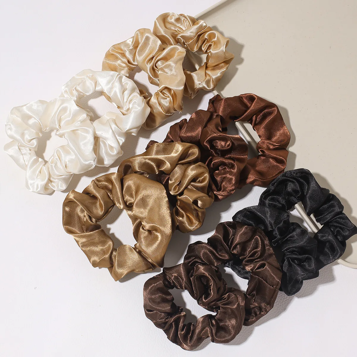 4/6 pçs de seda grandes scrunchies borracha laços de cabelo goma elásticos rabo de cavalo titular para mulheres meninas faixas de cabelo para mulher