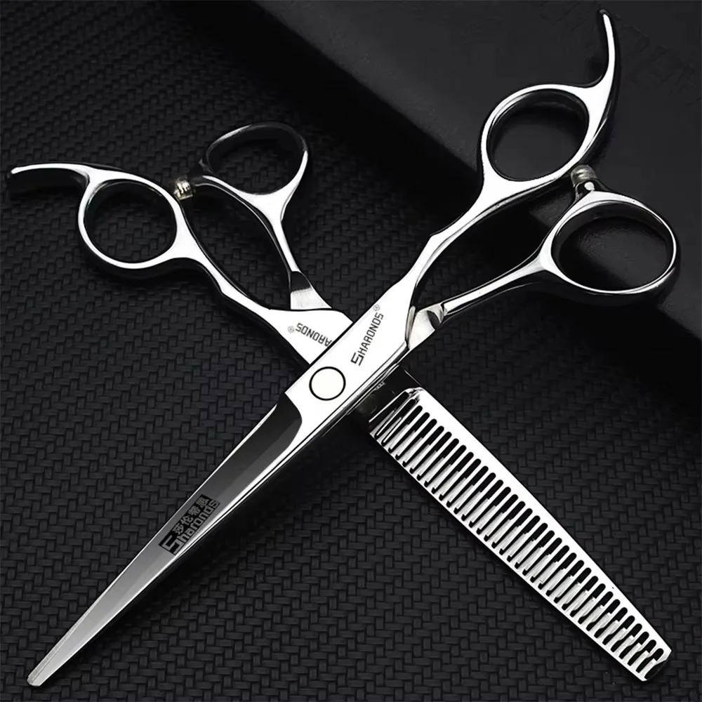 Cortapelos profesionales y auténticos, juego de corte de dientes planos, peluquería exclusiva con tijeras y cortapelos