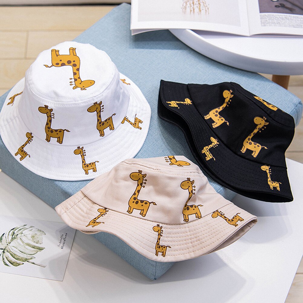 Kids Hoeden Zomer Unisex Kinderen Cartoon Giraffe Print Outdoor Uv-bescherming Zonnehoed Emmer Cap Kinderen Zonnehoed Outdoor Cap кепка
