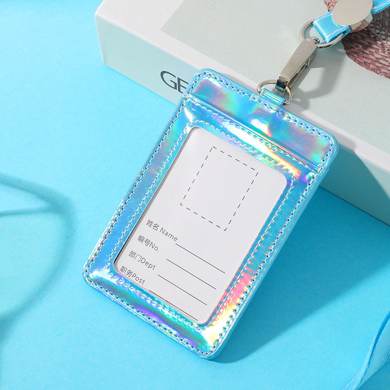 Porta biglietti da visita di moda porta biglietti da visita da lavoro in PU da donna: Blu