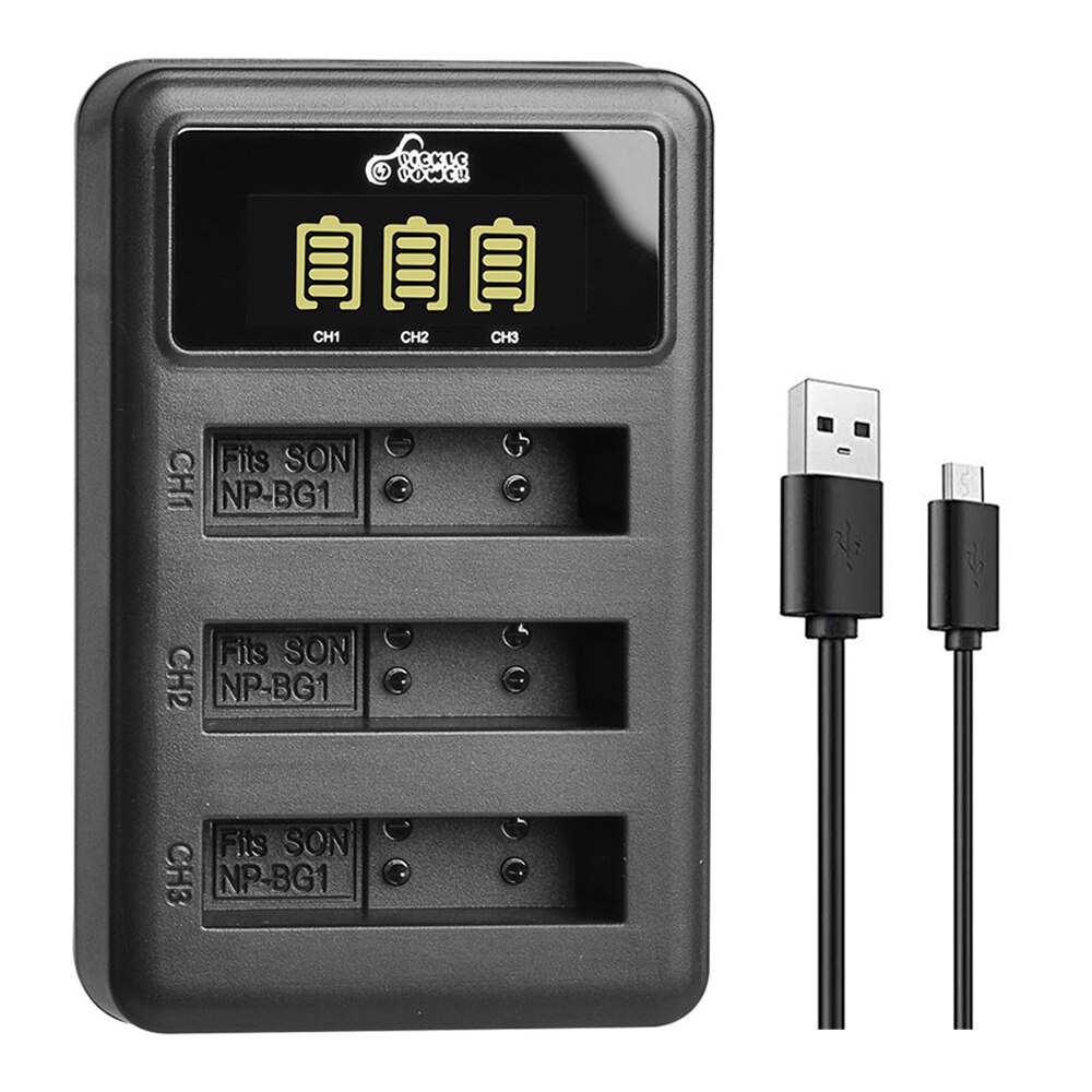 3 Stck NP-BG1 NP BG1 NP-FG1 Batterie + 3 Kanal Ladegerät für SONY Cyber-Schuss DSC-H3 DSC-H7 DSC-H9 DSC-H10 DSC-H20 DSC-H50 DSC-H55: 1 Ladegerät