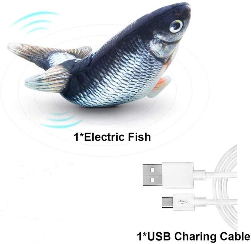 Elektrisk skaka svanssimulering fisk husdjur katt underhållande leksak usb uppladdningsbar *