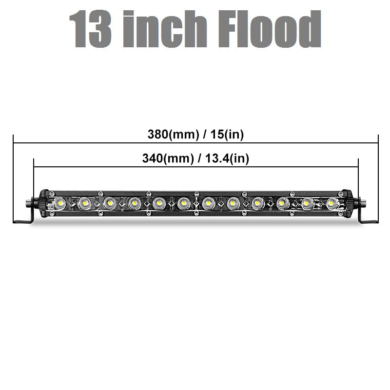 7 10 13 20 Inch Enkele Rij Offroad Led Licht Bar 18 W 36 W 54 W Led Verlichting bar Flood Spot Beam Dagrijverlichting Atv Suv: 13inch flood