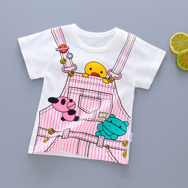 Kinderen Korte Mouwen T-shirts, Kleine En Middelgrote Meisjes, Zomer Katoen Dieptepunt Shirts, jongens Half Mouwen T-shirt Top: 6 / 12m