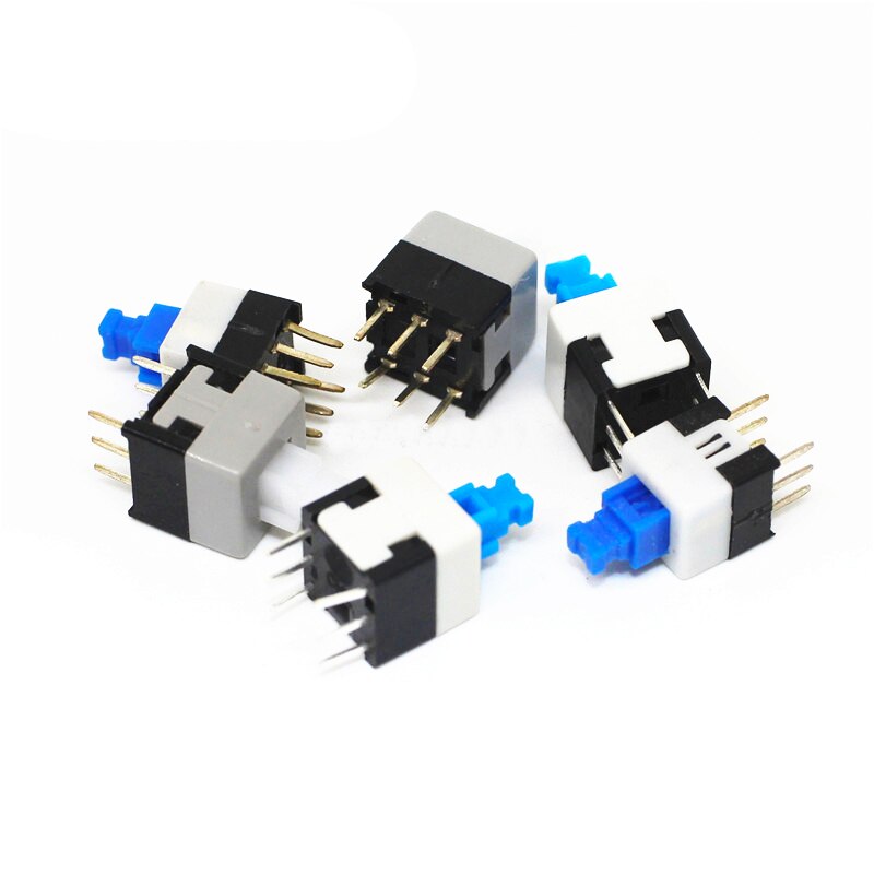10 Stuks Niet-Zelfblokkerende Schakelaar Zelfblokkerende Schakelaar 5.8*5.8 7*7 8*8 8,5X8,5 Mm Push Tact Power Microschakelaar 6 Pin Knopschakelaars