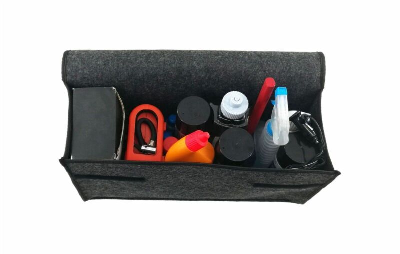 Multi-use Gray Felt Trunk Organizer Car SUV Storage Bag Travel Boot Box Foldable