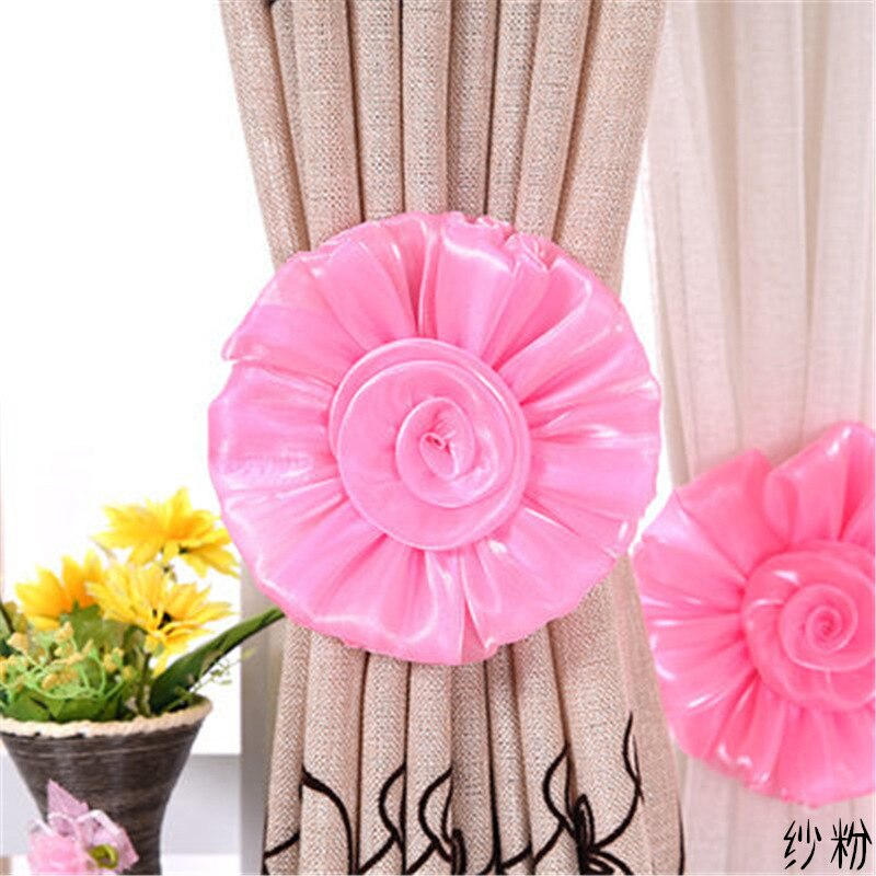 Moderni violetti perinteinen kiinalainen auringonkukka punainen kukka verhopidike verhotarvikkeet koriste verho solmiot cp -hm371*3: Vaaleanpunainen kukka