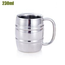 230/450ML Edelstahl Tumbler Glas Trinken Bier Kaffee Wasser Becher Tasse Camping Vakuum-isolierte Unzerbrechlich: 230ml