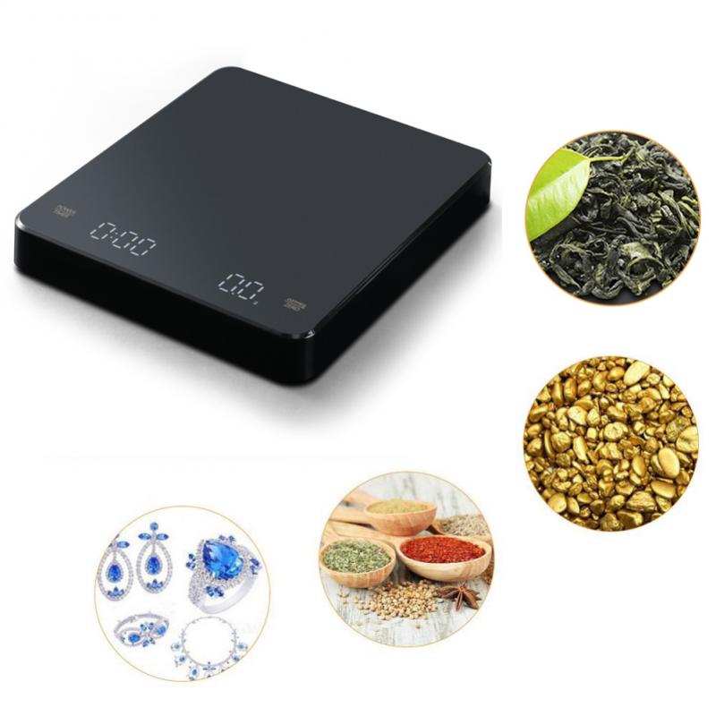 2/3kg / 0.1g Coffee Electronic Scale LED Digital Scale Hand-made Coffee Weighing With Timer Scale Household Bar Kitchen Scale