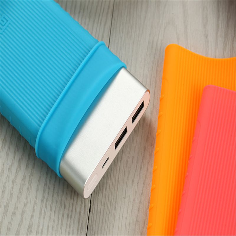 Silicone Protector Case Cover For Xiao mi Power Bank 2 10000 mAh Dual USB Port Skin Shell Sleeve For Power bank Model PLM09ZM
