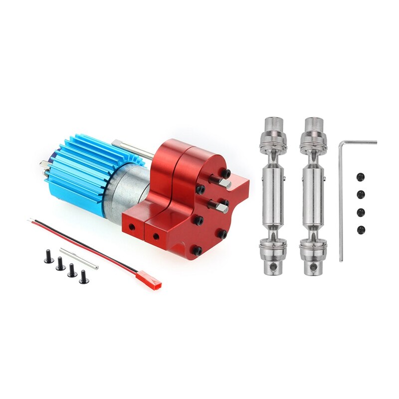 Boîte de vitesses de Transmission en métal 370 moteur avec accessoires de mise à niveau de l'arbre d'entraînement pour voiture WPL C14 C24 B24 B36 MN D90 MN99S RC: Red