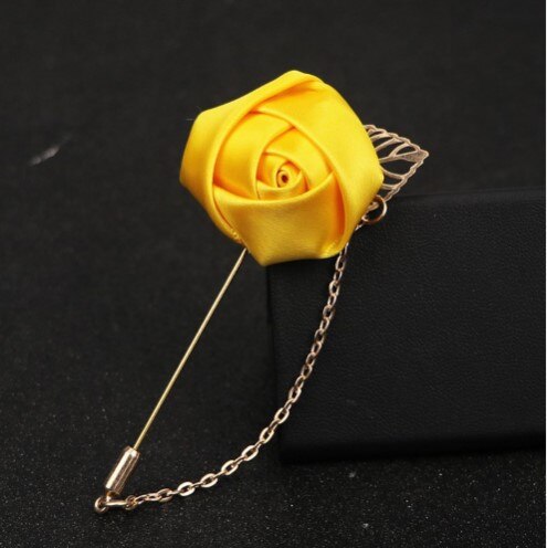 Mannen Pak Rose Bloem Broches Pins Canvas Stof Lint Stropdas 19 Kleuren Broche voor Vrouwen En Mannen Kleding accessoires: 8
