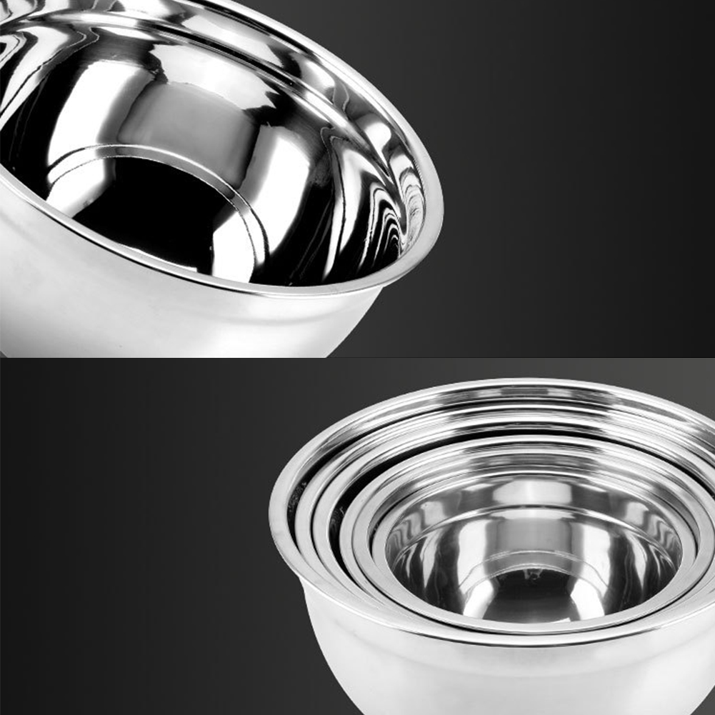 Vajilla antideslizante, Bol mezclador, utensilio de cocina de silicona, recipiente grueso inferior de acero inoxidable con tapa