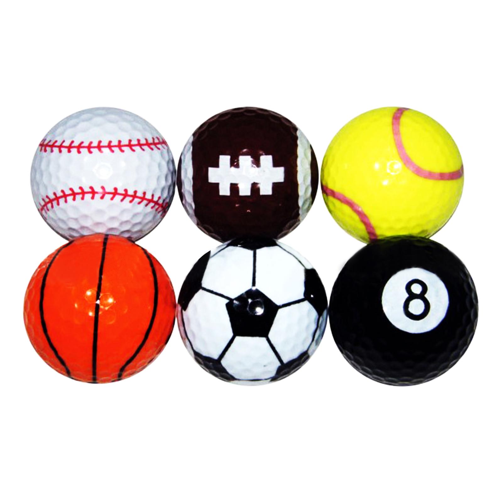 6Pcs Novelty Twee Lagen Golf Practice Ballen Veelkleurige Golf Sport Ballen Praktijk Training Aids Gereedschap