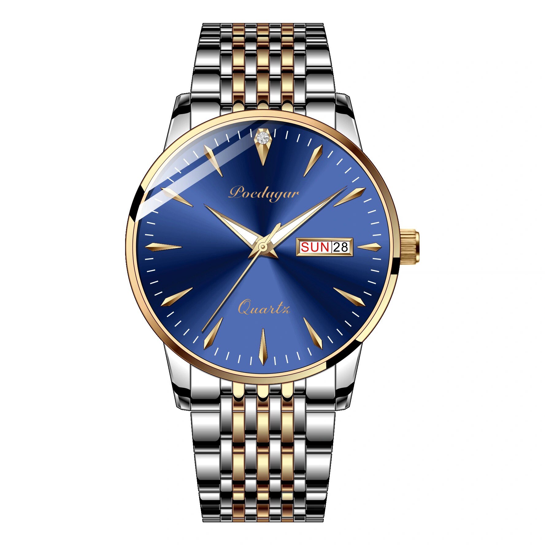 Podagar-reloj deportivo de lujo para hombre, cronógrafo de cuarzo, con fecha, resistente al agua, Masculino,: blue2
