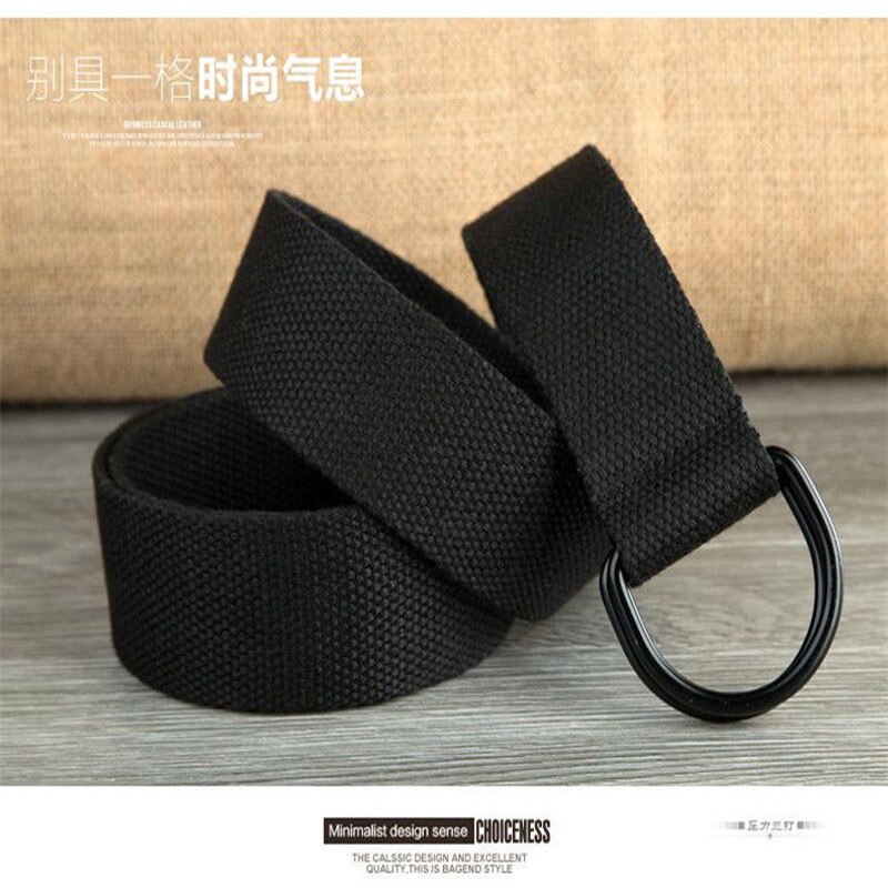 110-150Cm Casual Unisex Canvas Riem Mannen Vrouwen Verstelbare Riem D Ring Gesp Singels Outdoor Sport Vlecht Tailleband