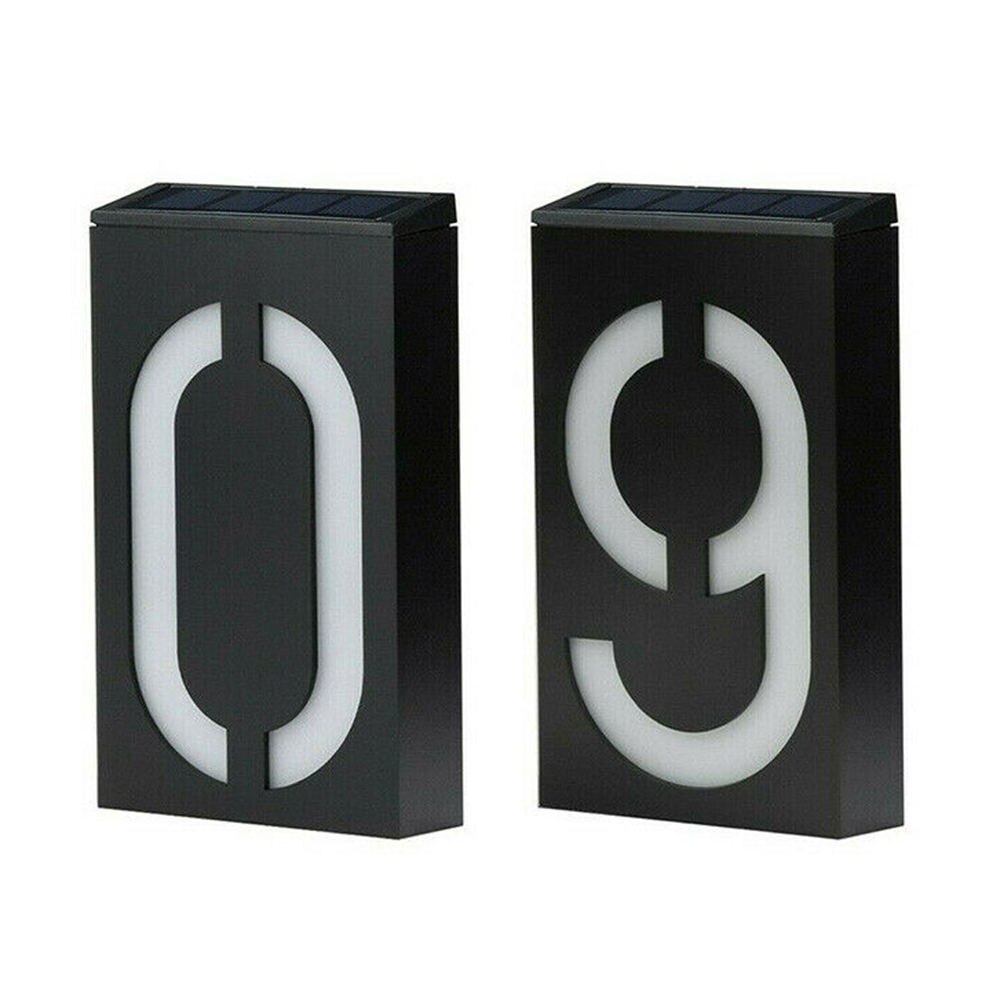 LED Solar Power Light Sign House Number Door Address Plaque Outdoor Wall Lamp Number Digits Plate Wall Sign Light Sensor