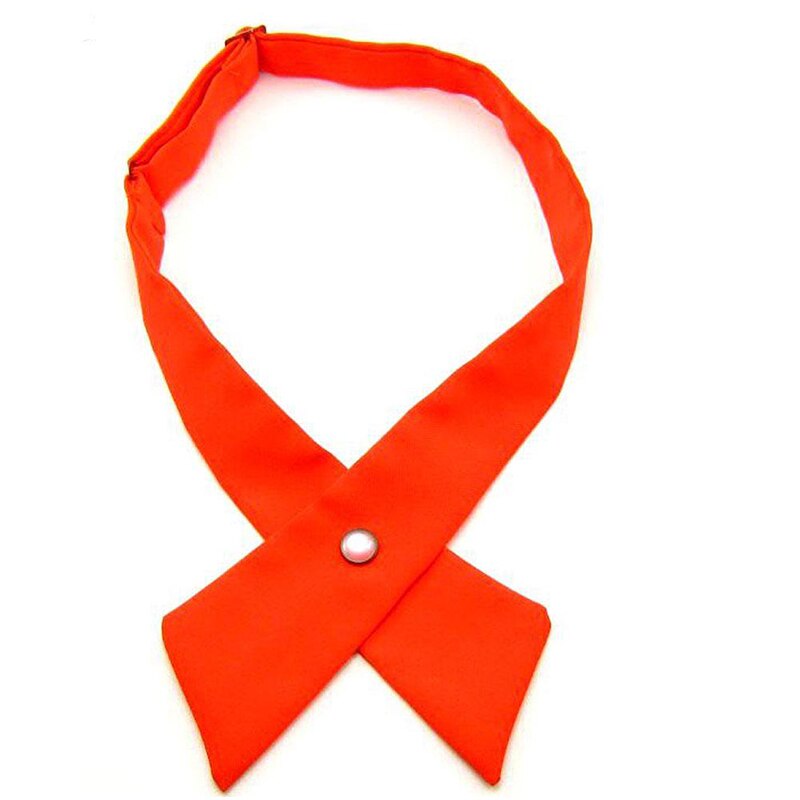 Nœud papillon croisé réglable pour hommes et femmes, solide, décontracté, col en métal, robe formelle de mariage: Orange