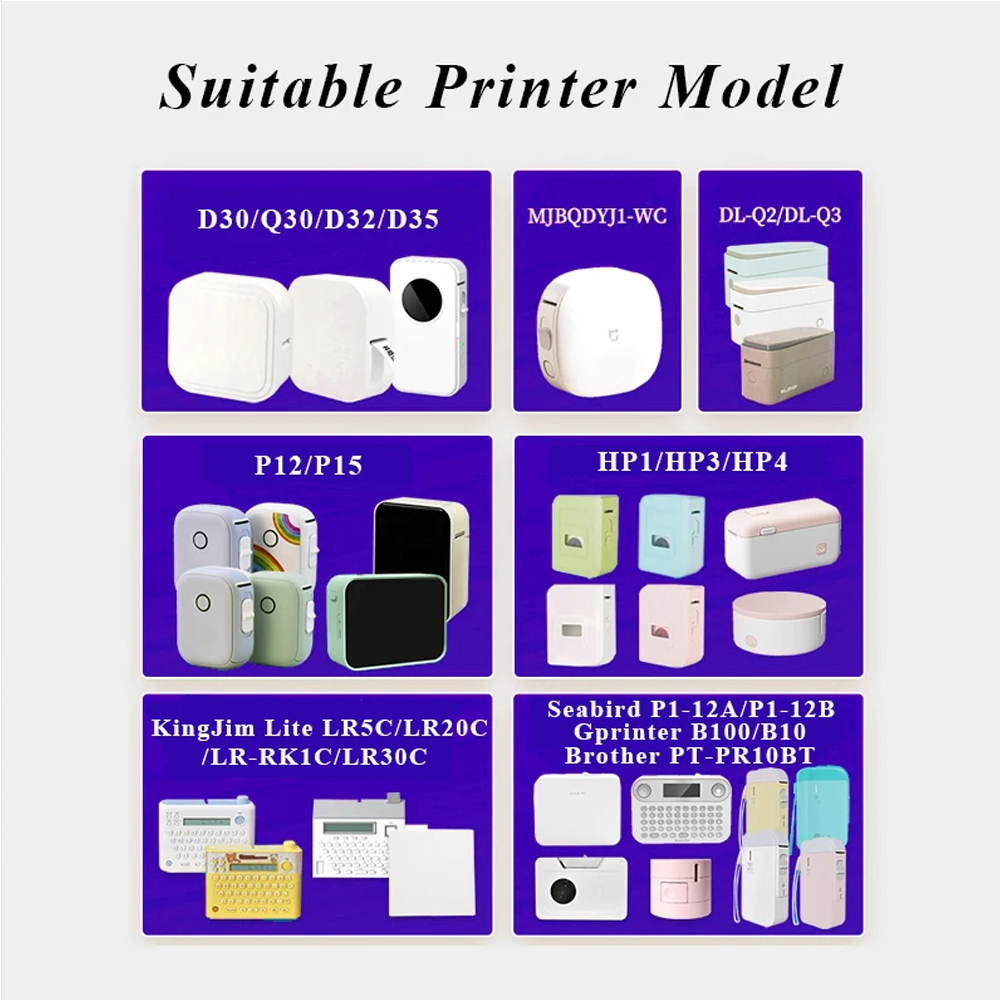 1Roll white transparent label sticker Label Maker Paper for P12 P15 P50 Phomemo Q30 D30 label printer Name Sticker Thermal label