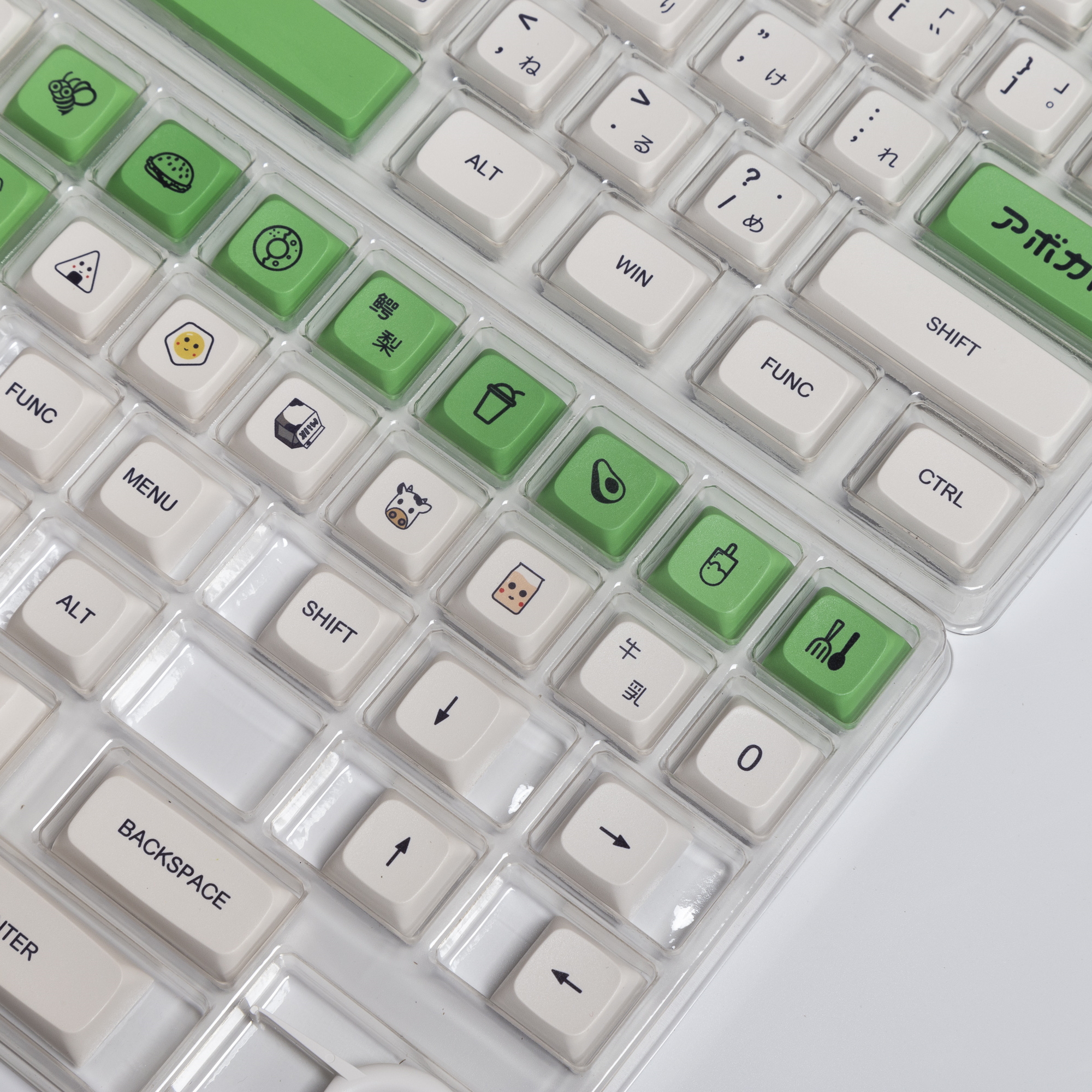 138 Keys XDA DYE SUB Keycaps PBT Keycaps Green and White Theme Japanese English For Cherry Mechanical Keyboard mx Switch xda