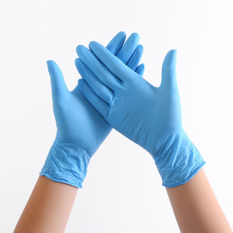 100PCS/SET Disposable Hand Gloves Waterproof Food Repast Surgery Rubber kitchen Beauty Salon Dedicated Work Gloves PVC Thicken: Blue L