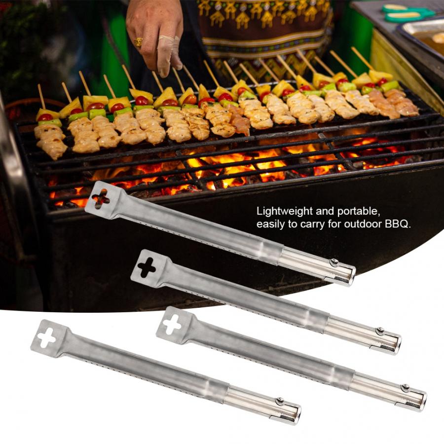 BBQ Grill Pipe 4pcs Telescopic Stainless Steel Pipe Tube Burners BBQ Grill Parts Replacement for Brinkmann Grill Tube